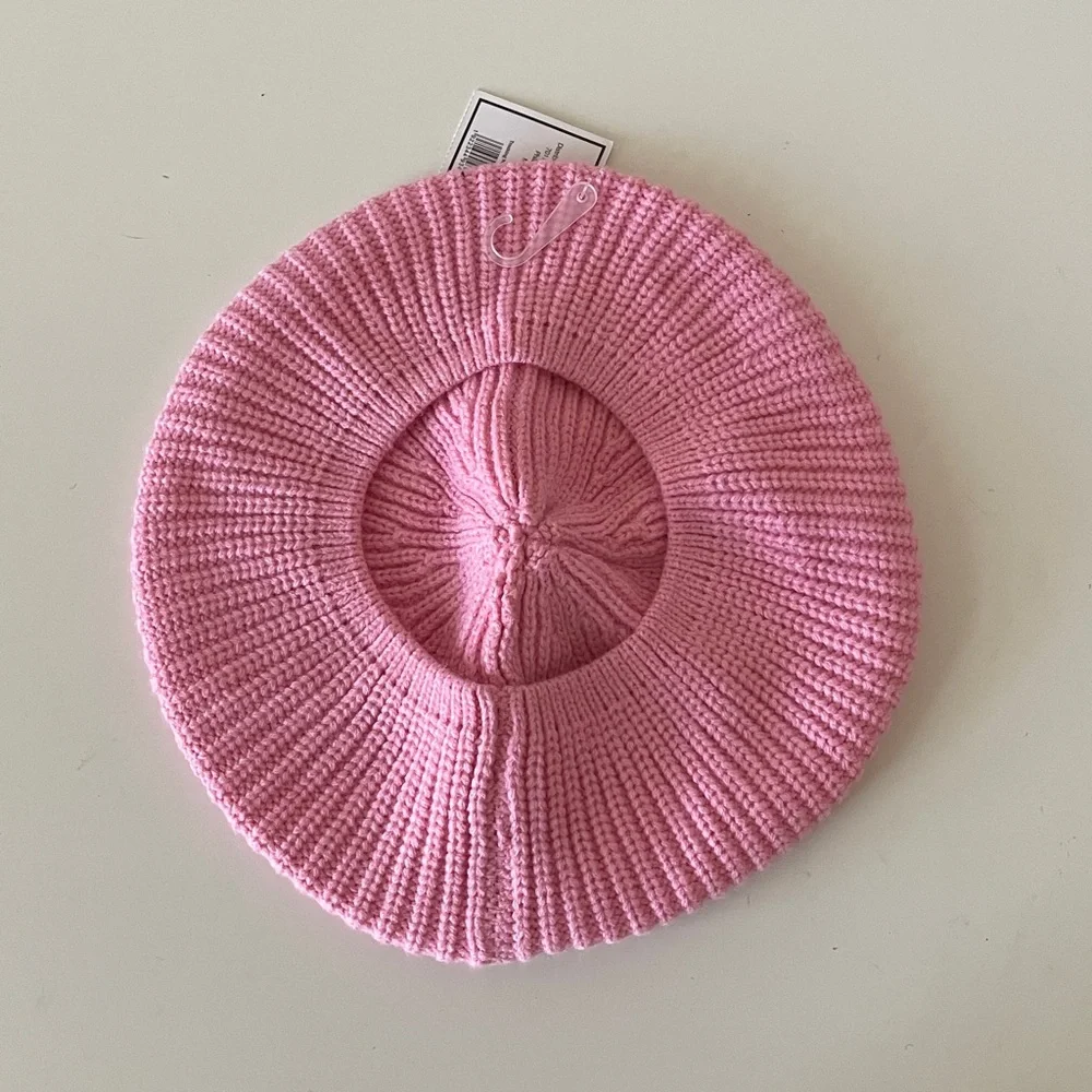 Knit Beret Knitted Pink